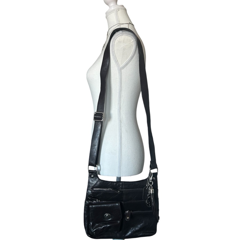 Y2K Preppy “La Diva” Brown Leather Crossbody Shoulder Purse